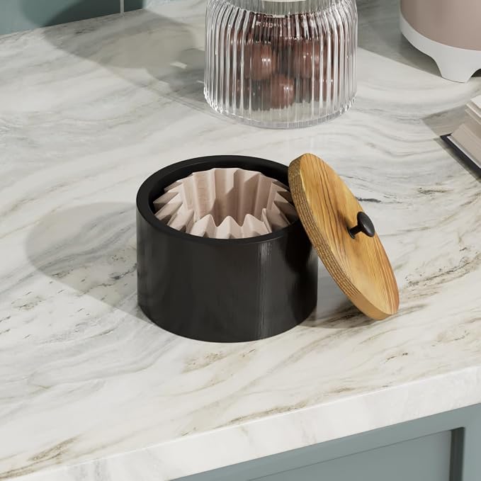 Wooden Coffee Filter Holder for Counter, Large Coffee Filter Storage | Coffee - Image 7
