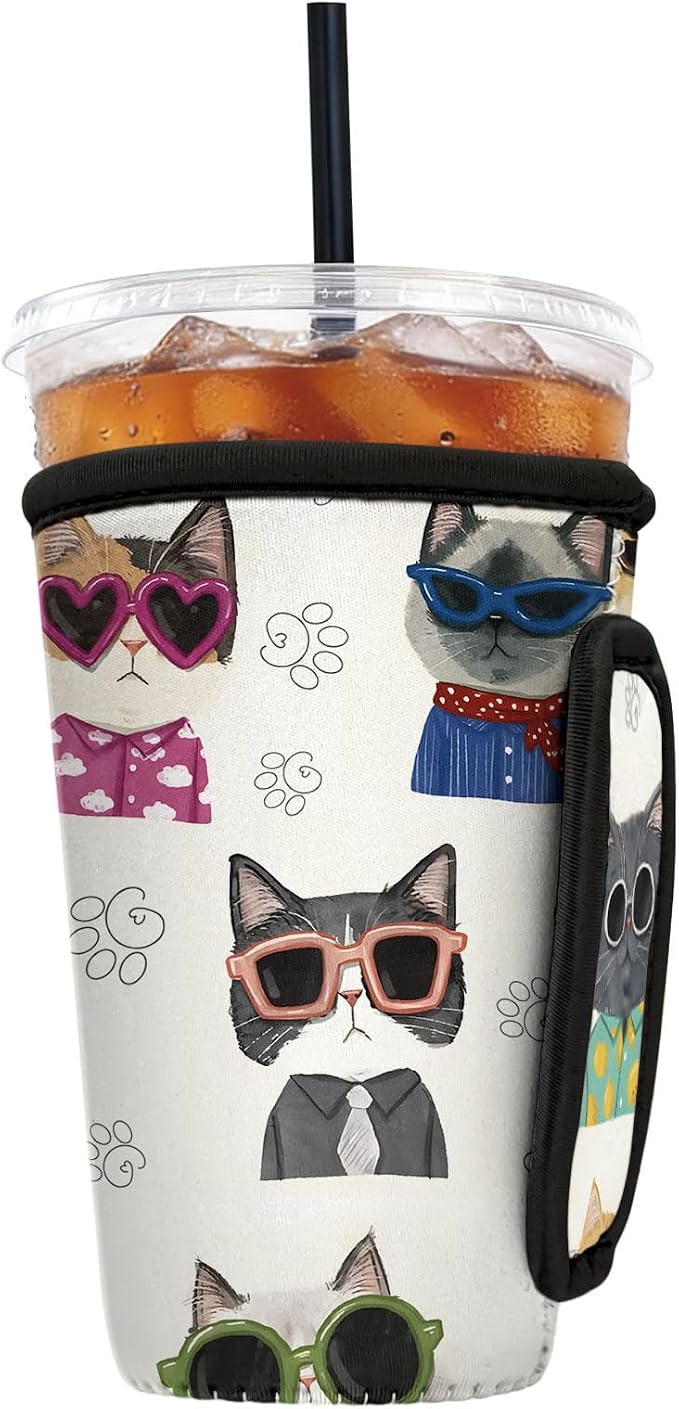 Reusable Insulated Neoprene Iced Coffee Sleeve by Cavllson
