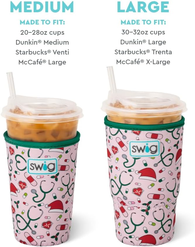Swig Life Large Iced Cup Coolie, 30-32oz Iced Coffee Cup Insulator Sleeve - Image 5