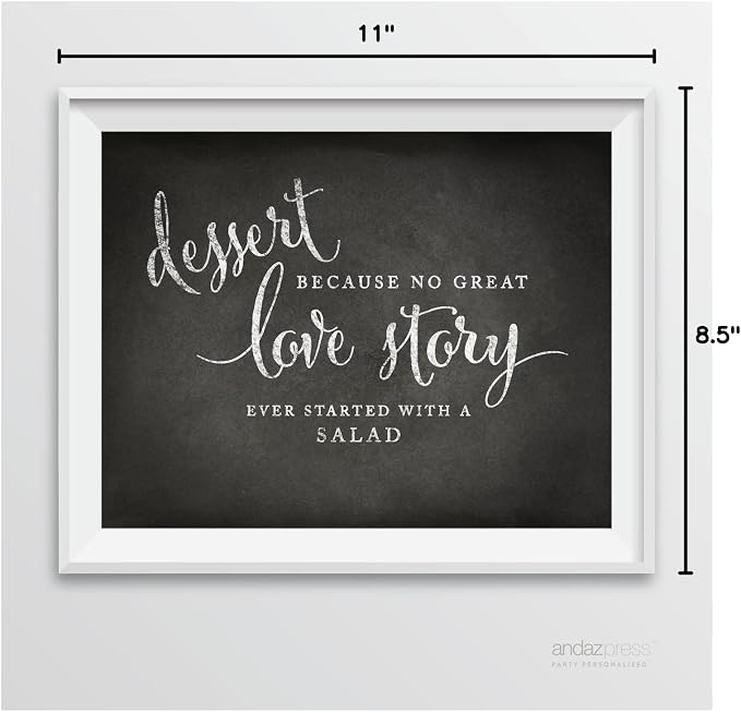 Andaz Press Wedding Party Signs, Vintage Chalkboard Print, 8.5-inch x 11-inch - Image 3