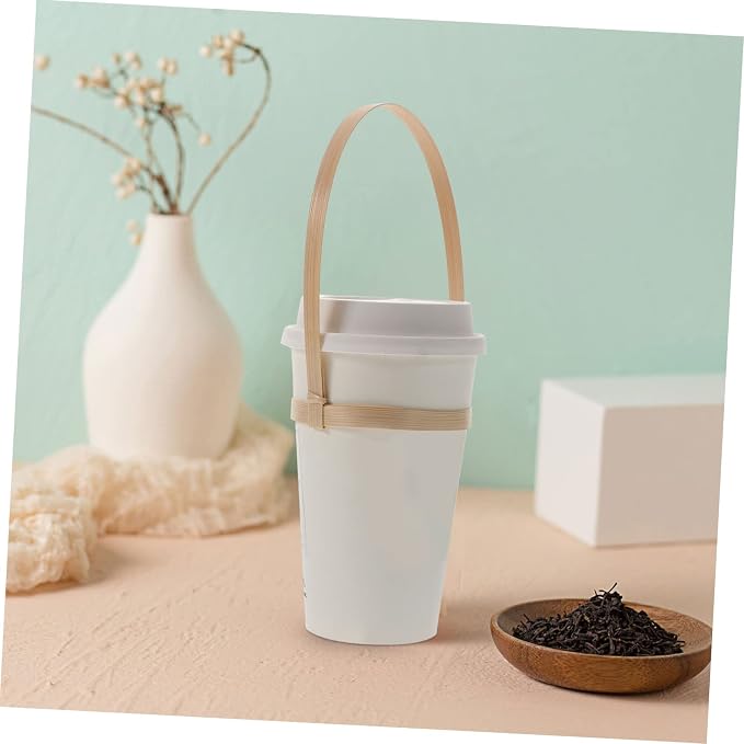10pcs Bamboo Cup Holder Takeout Drink Cup Holder Takeout Carrier Bamboo Coffee - Image 8