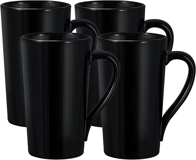 20oz Porcelain Coffee Mugs Set of 4, Large Tall Coffee Mugs by YINUOWEI