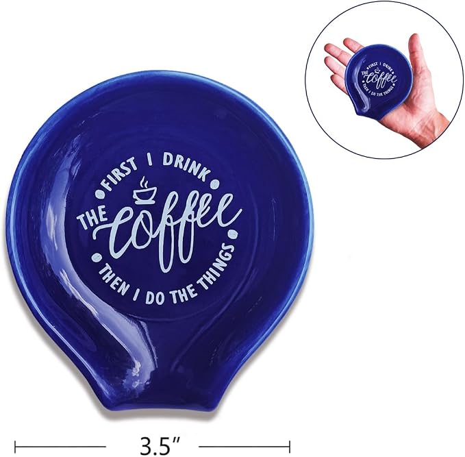 Funny Coffee Quote First I Drink The Coffee Then I Do The Things Ceramic Spoon - Image 2