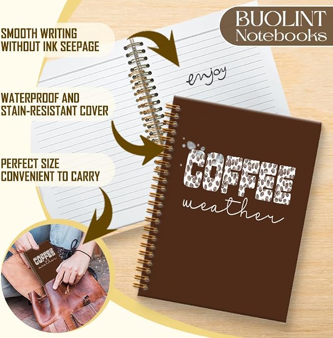 Coffee Weather Notebook Journal 5.5x8.3, Coffee Lover Gifts Journal - Image 3