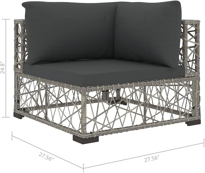 8 Piece Patio Lounge Set, Coffee Table and Footrest, Garden Seating - Image 2