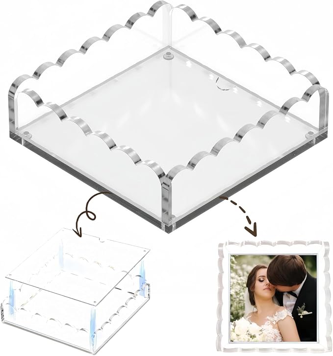 Scalloped Acrylic Tray with Magnetic Mat by Unknown