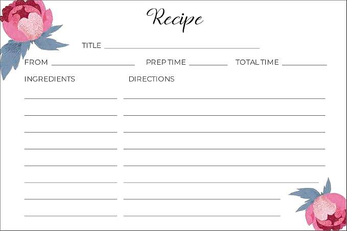 Heart&Berry Roses Recipe Cards 4x6 Double Sided - Image 4