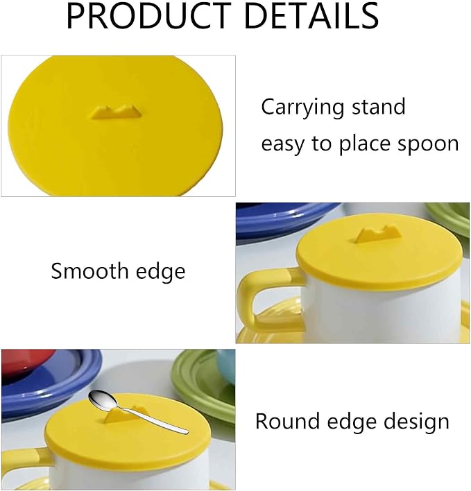 6PCS 3.94 Inch Silicone Cup Lids, 3color Universal Mug Covers - Image 5