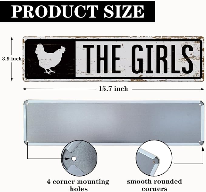 Rustic Farmhouse Style Chicken Coop Sign, Metal Outdoor Chicken House Signs - Image 2