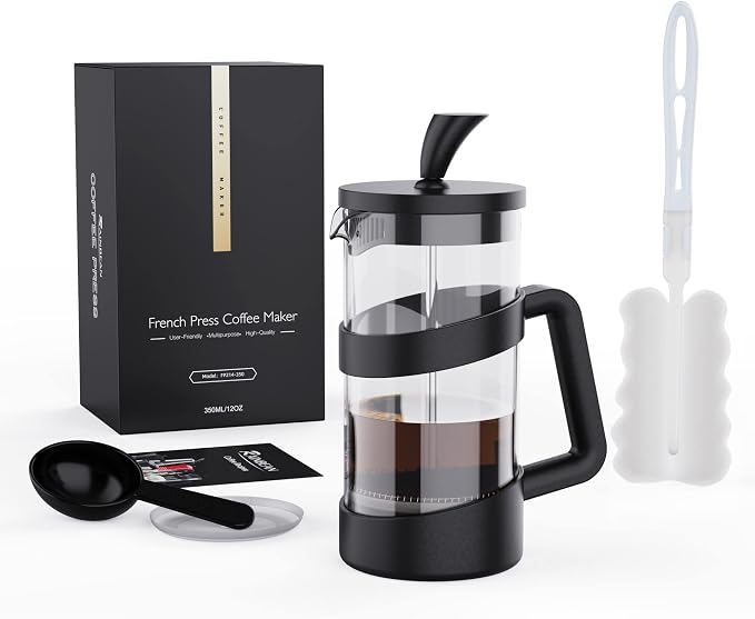 RAINBEAN Mini French Press Coffee Maker, 12 oz, Camping Coffee Press Pot by RAINBEAN