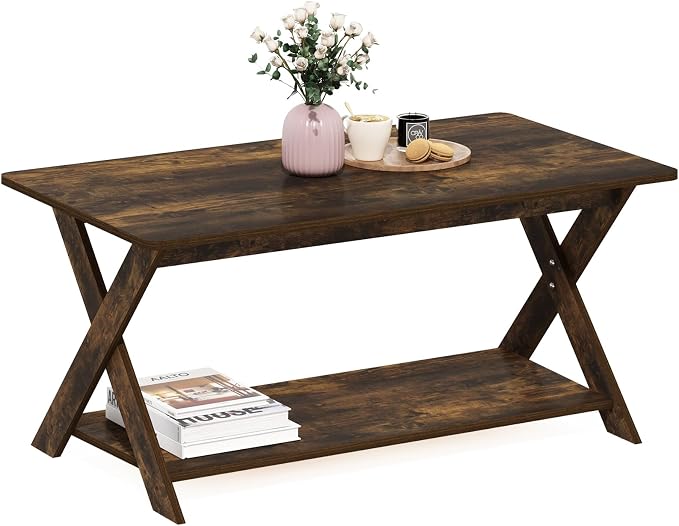 Furinno Modern Simplistic Coffee Table, 2-Tier Rectangle Center Table by Furinno-FitsYourSpaceFitsYourBudget