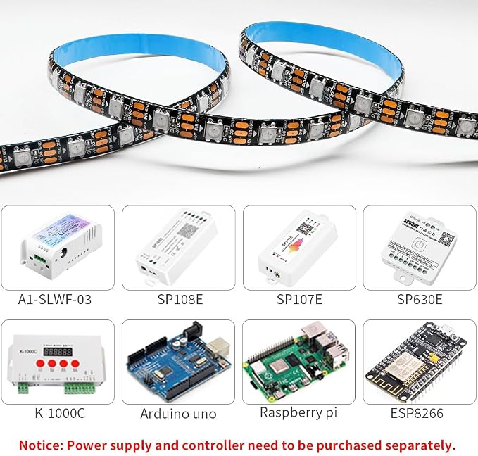 WS2812B IC RGB 5050SMD ECO Individual Addressable LED Strip Light, 16.4FT - Image 3