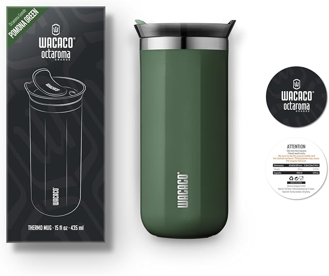 WACACO Octaroma Grande Vacuum Insulated Coffee Mug, 15 fl oz, Double-wall - Image 8