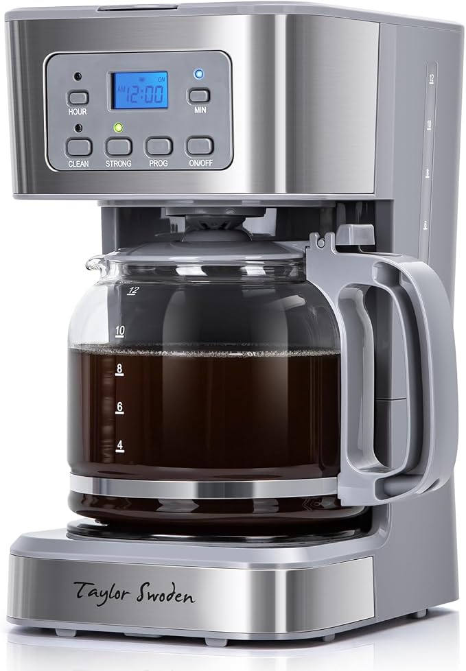 Taylor Swoden 12-Cup Programmable Coffee Maker, Regular & Strong Brew Drip by TaylorSwoden