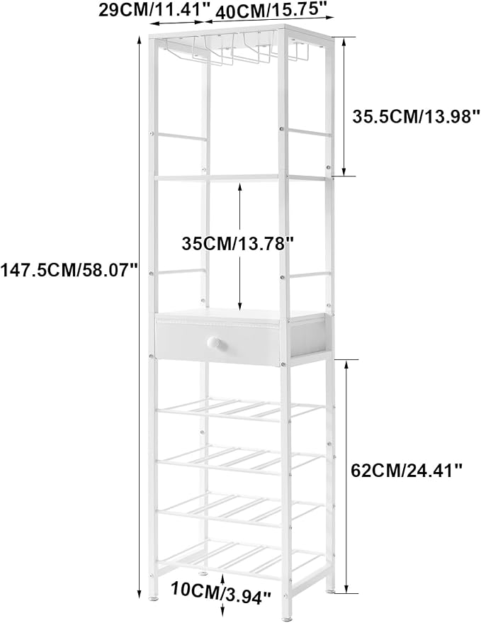 IBUYKE Wine Rack Freestanding Floor, Bar Cabinet - Image 8