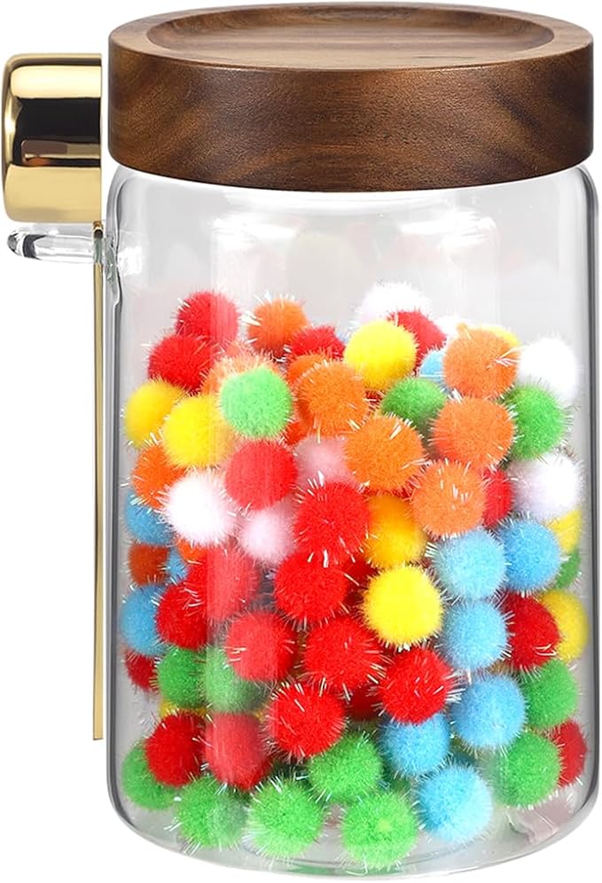 Glass Food Storage Jar with Lids Spoon Glass Coffee Canister Borosilicate Glass - Image 2