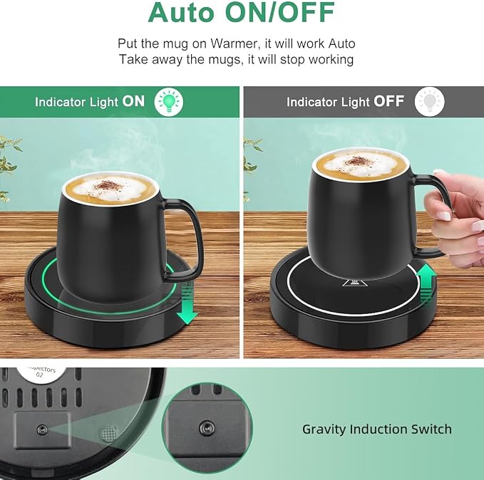 Coffee Mug Warmer with Automatic Gravity Switch, Electric Beverage Warmers - Image 2