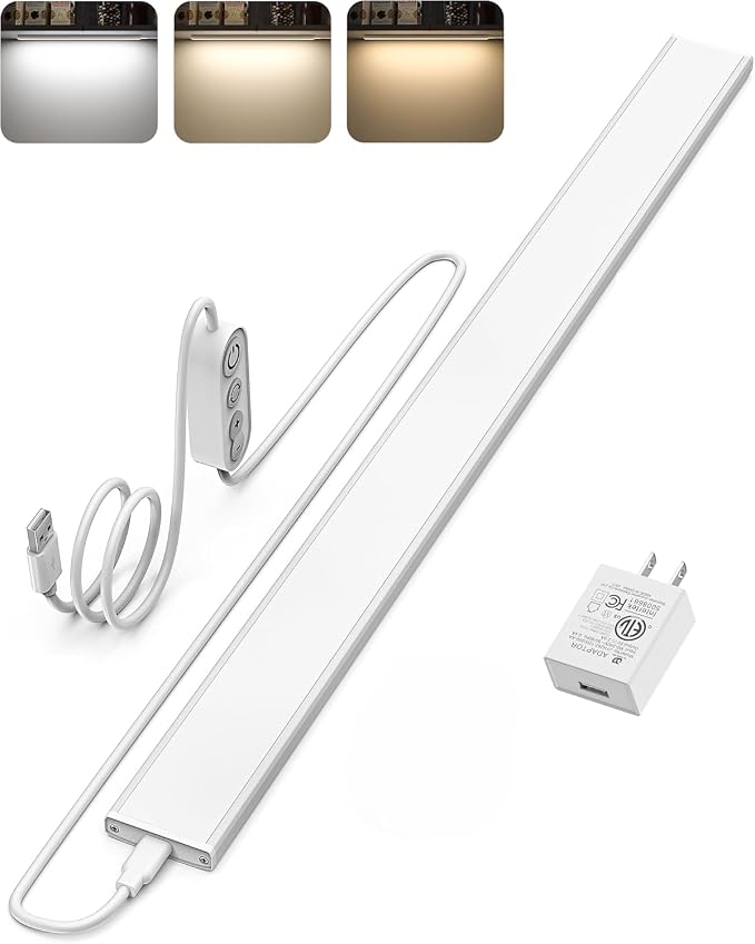 ASOKO Plug-in Under Desk Light, 24Inch LED Workbench Lights by ASOKO