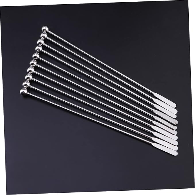 Luxshiny 150pcs Stainless Steel Cocktail Stirrer Sticks Mixing Spoon Bar Handle - Image 2