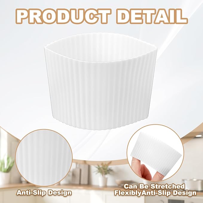 uxcell 6Pack Coffee Cup Sleeves, Reusable Silicone Heat Resistant Cup - Image 3