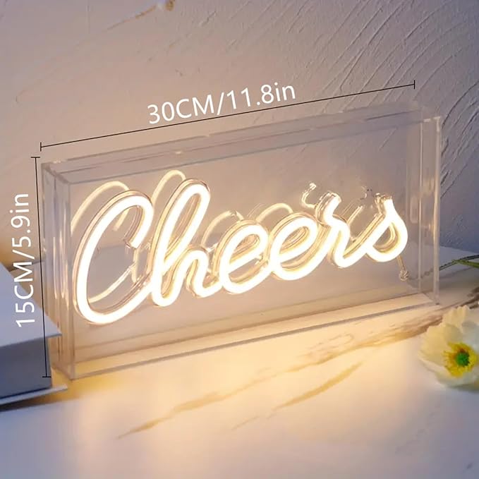 Cheers Neon Sign, LED 3D Art Light Box Cheers Neon Sign - Image 6
