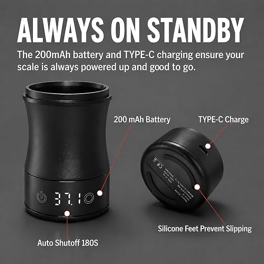 Magnetic Mini Coffee Scale Rechargeable & Dosing Cup Set - Image 8