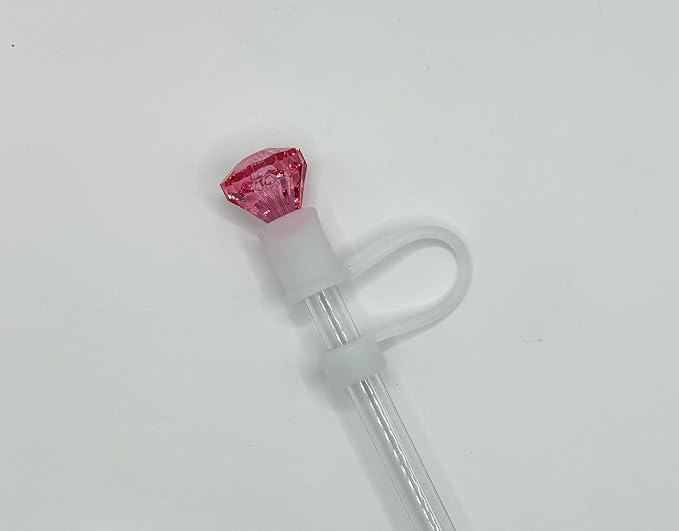 6 Pack 10mm Diamond Gem Straw Toppers Assembled and Ready to Use, Fits Stanley - Image 5