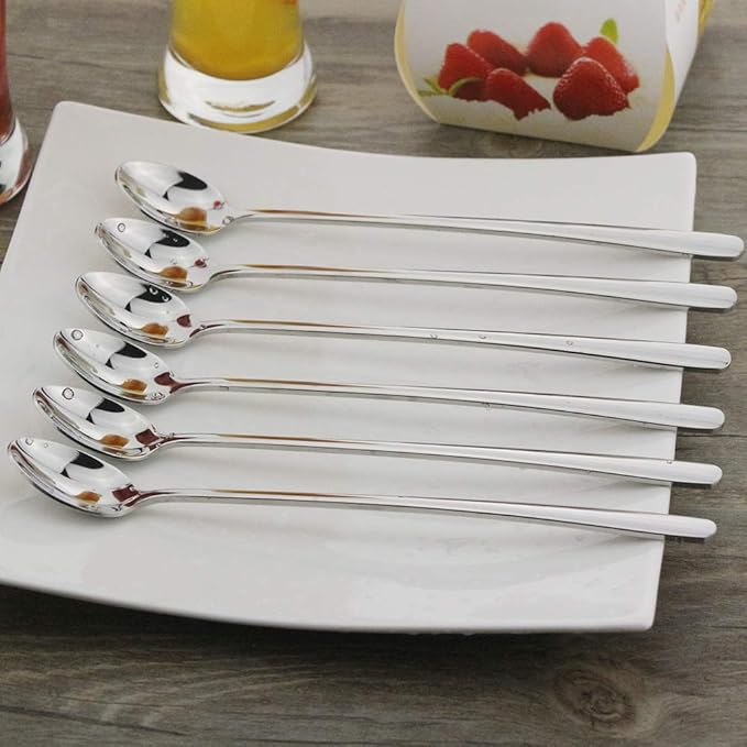 Long Handle Spoon, 9-inch Ice Tea Spoon, DEALIGHT Premium 18/10 Stainless Steel - Image 3