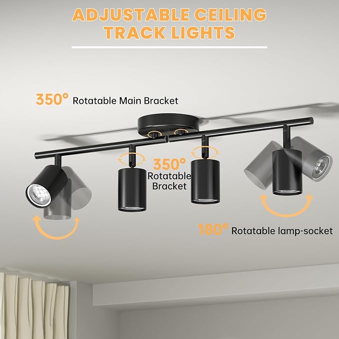 LED 4 Light Track Lighting Kit, Modern Track Light Fixture - Image 4