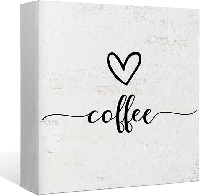 Love Coffee Wooden Box Sign by EIONEY