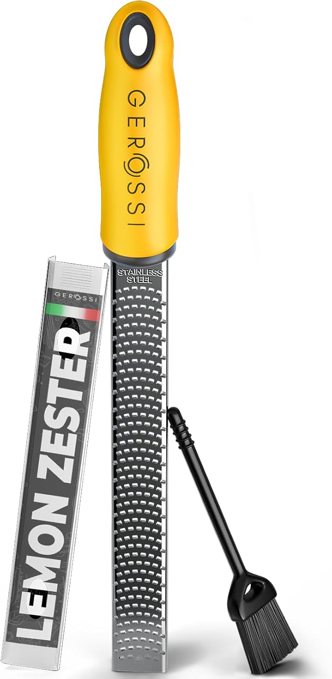 Stainless Steel Cheese and Citrus Zester Grater w/Extra Sharp Blade by GEROSSI