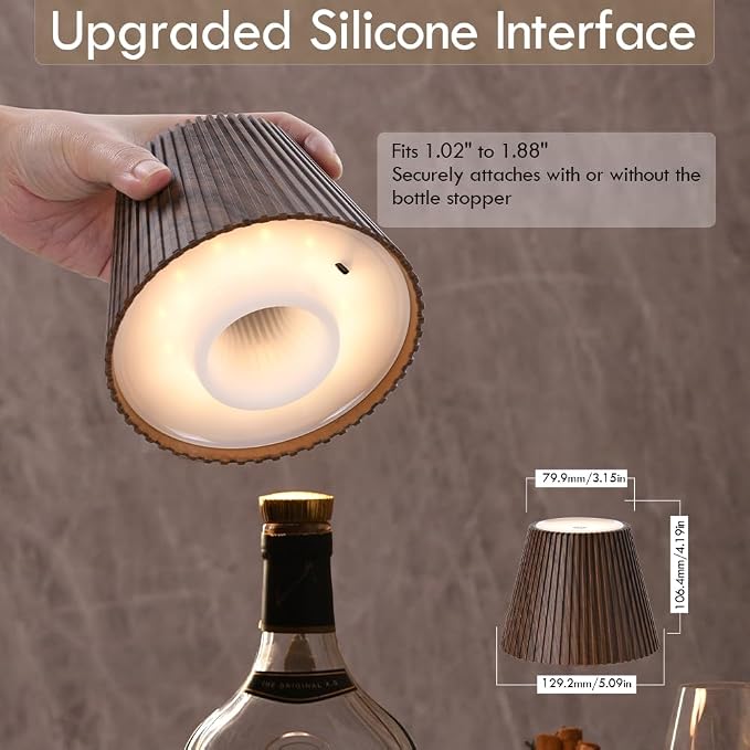 WILIT Wireless Bottle Lamp Shades, 3-Level Brightness Wine Bottle Lights - Image 5