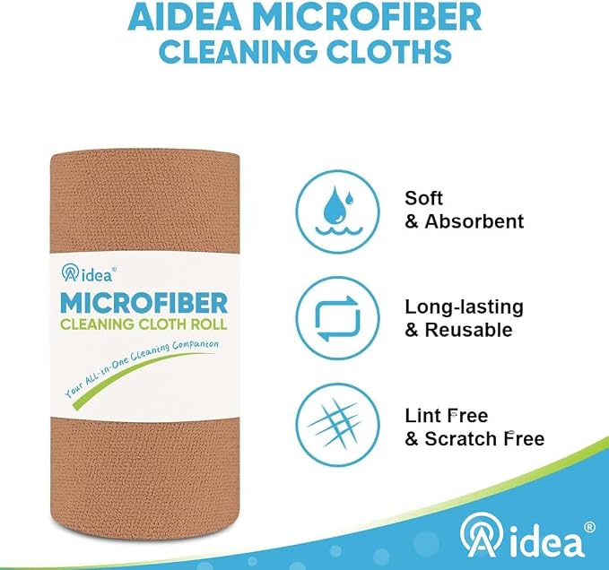 AIDEA Microfiber Cleaning Cloth Roll, 55 Sheets Shop Towels Washable, - Image 3