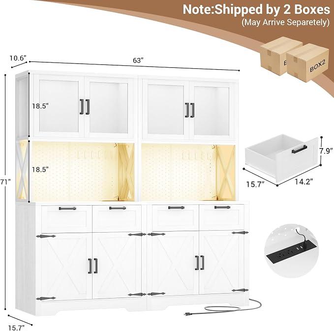 Unikito 71" Tall Kitchen Pantry Storage Cabinet - Image 7