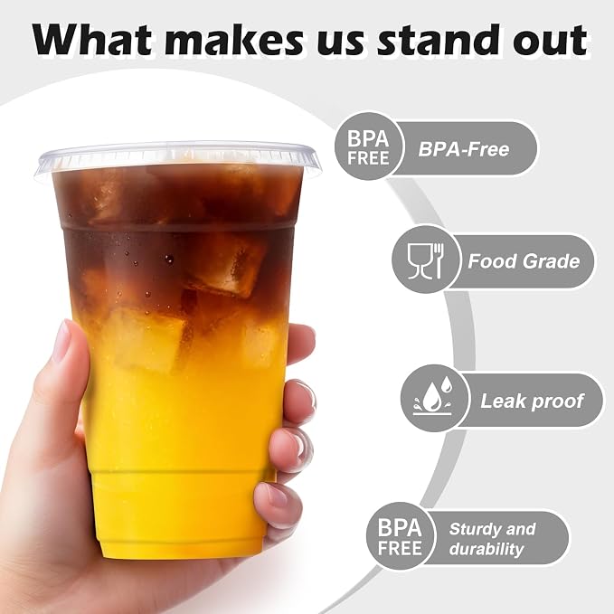 Lamosi 500Pack 20 oz Clear Plastic Cups - Image 3