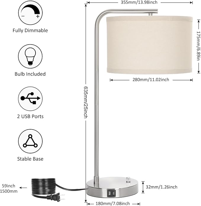 Table Lamp for Living Room, Modern Bedside Lamp - Image 3
