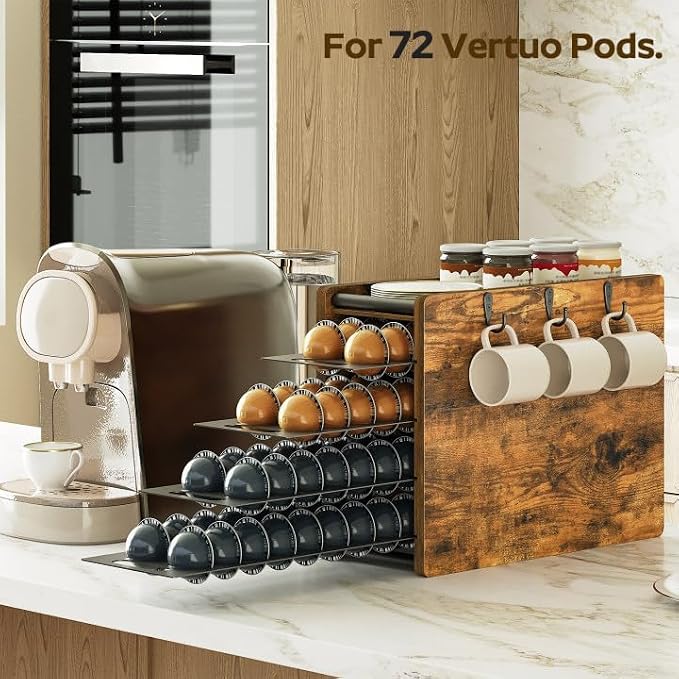 YATINEY Coffee Pod Drawer Holder, 72 Pods Large Capacity, 4 Tier Holder - Image 3