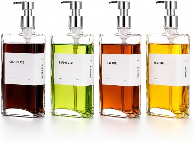 Glass Coffee Syrup Dispensers by APT1101