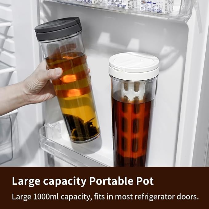 watchget Portable Cold Brew Coffee Maker 34oz/1L Iced Coffee Maker and Tea - Image 3