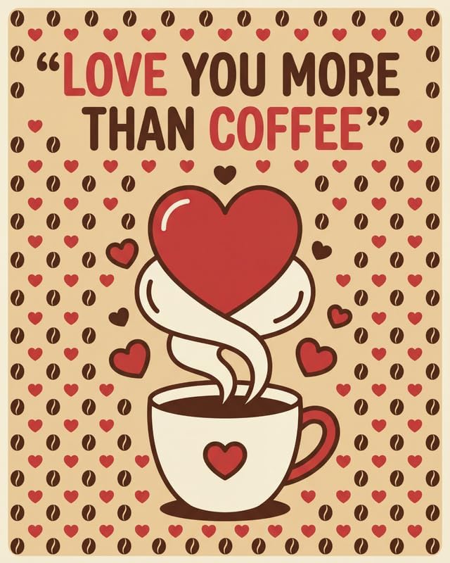 Lawrence Williams Designs Love You More Than Coffee Poster by LawrenceWilliamsDesigns