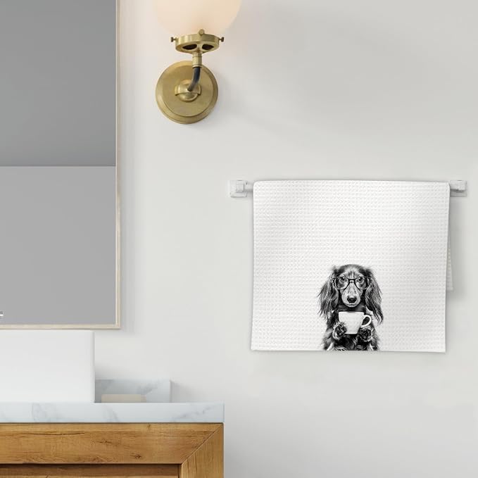 Long Haired Dachshund Gifts Coffee Kitchen Towels, Gifts - Image 2