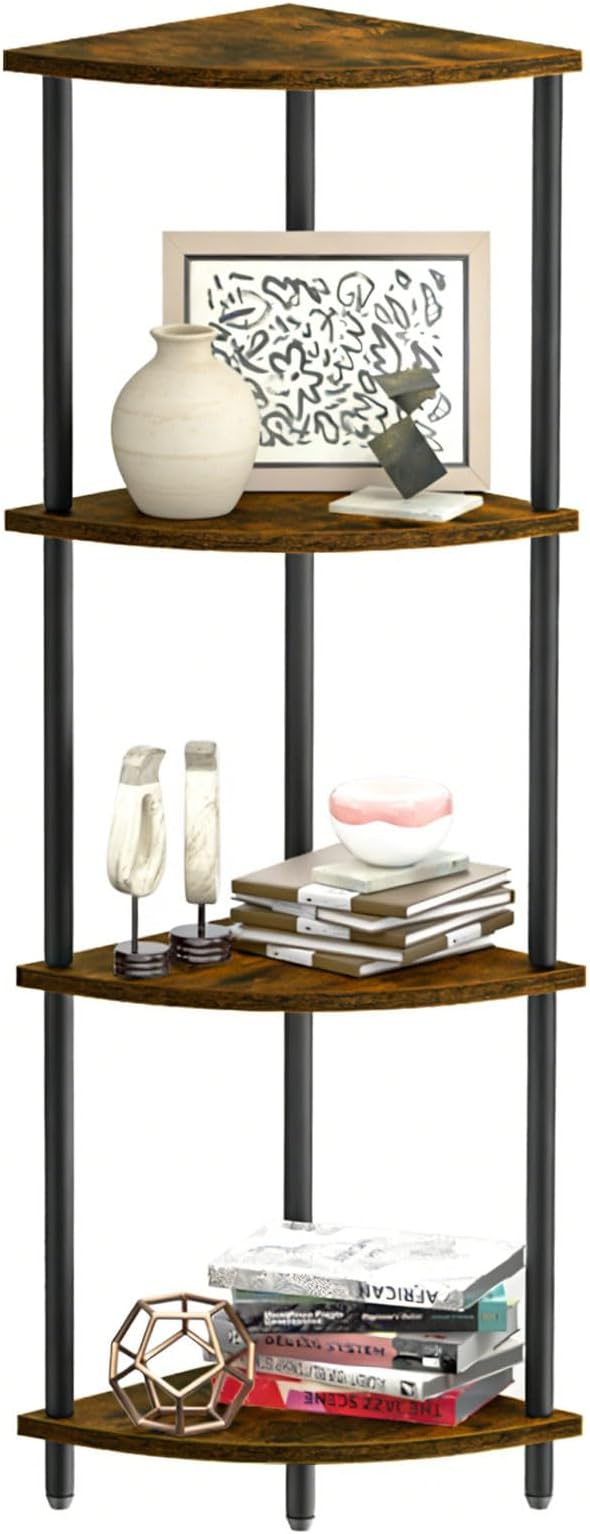 SRIWATANA 4-Tier Standing Corner Shelf, 42.9" Corner Shelf Stand by SRIWATANA
