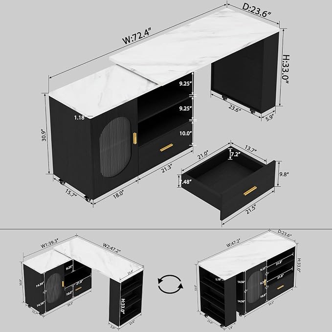 HSH Kitchen Island with Storage, Mobile Kitchen Island Cart with Cabinet - Image 7