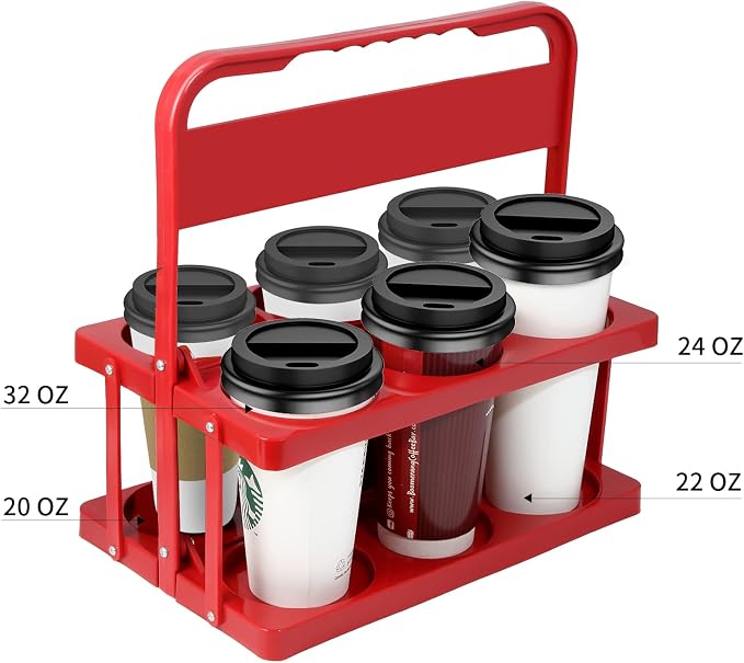 Portable Drink Carrier for Big Cups, Foldable Plastic Cup Holder, Reusable Cup - Image 3
