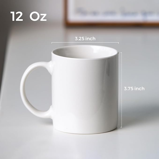 GBhome 12 OZ Off White Coffee Mugs, Ceramic Bulk Coffee Mugs - Image 2