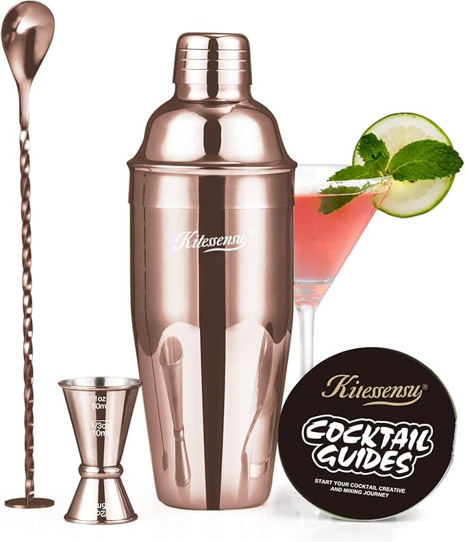 KITESSENSU Cocktail Shaker Set, Stainless Steel Bartending Kit by KITESSENSU