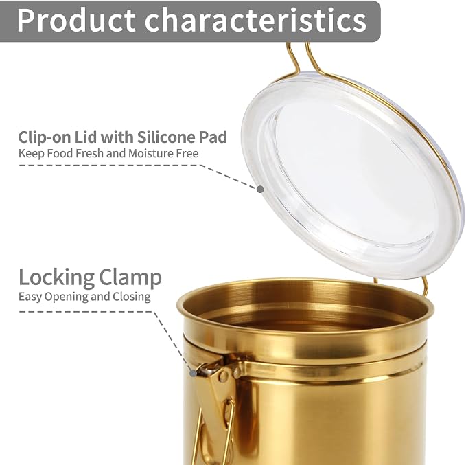 Kitchen Canister 52.5 oz, Stainless Steel Food Jar - Image 3