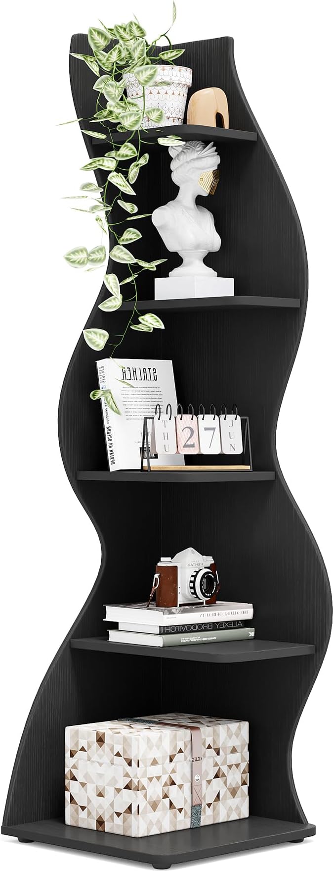 Tribesigns Corner Shelf, Modern 5-Tier Wall Corner Bookshelf, Stylish Corner by Unknown