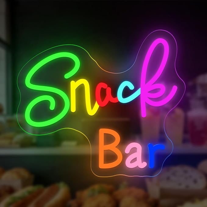 Snack Bar Neon Sign Snack Sign for Art Wall Decor LED Neon LIght for Candy Cake by Letourlivesbefullofloveandcolor
