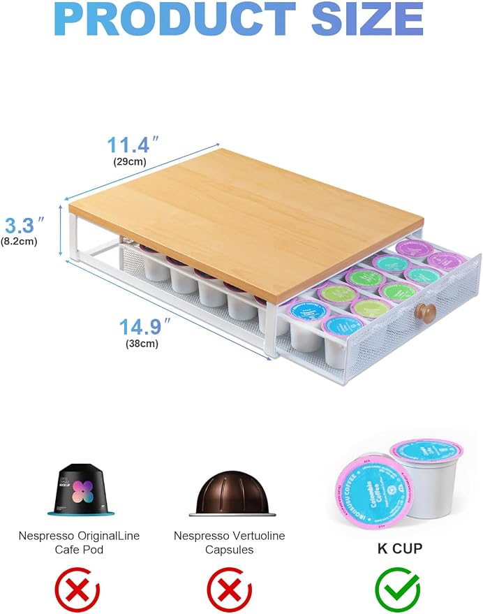 Sedegn Coffee Pod Holder Counter Coffee Vertuo Capsules Storage Organizer - Image 3